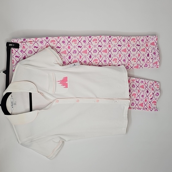 Authentic Disney Pajamas Original‎ Lounge Set Barbie Pink Purple & White - Picture 9 of 12